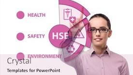  Presentation with hse - Presentation design with hse-concept-with-businesswoman-pressing background and a lemonade colored foreground