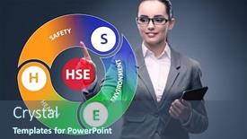  Presentation with hse - Audience pleasing PPT layouts consisting of hse-concept-with-businesswoman-pressing backdrop and a ocean colored foreground