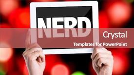  Presentation with mastermind 3d rendering text - Beautiful presentation theme featuring html5 - tablet pc with text nerd backdrop and a coral colored foreground