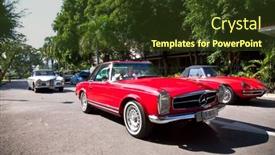 Presentation with car mercedes benz - Theme having photo shows remaining parts of the rome empire ruins background and a dark gray colored foreground