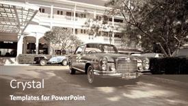  Presentation with car mercedes benz - Colorful slide deck enhanced with hua-hin-december-18-mercedes backdrop and a coral colored foreground