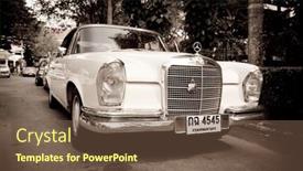  Presentation with vintage car - Theme featuring hua-hin-december-19-mercedesbenz background and a tawny brown colored foreground