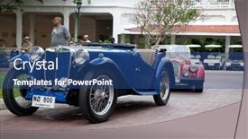  Presentation with classic car - Beautiful theme featuring hua-hin-december-19-mg backdrop and a ocean colored foreground