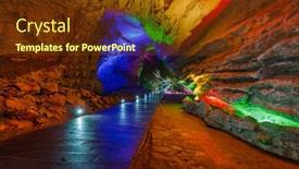  Presentation with china travel - Presentation theme having huanglong yellow dragon cave - china background and a tawny brown colored foreground