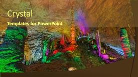  Presentation with china travel - Amazing PPT layouts having huanglong-yellow-dragon-cave-china backdrop and a tawny brown colored foreground