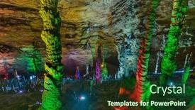  Presentation with china travel - Beautiful presentation featuring huanglong-yellow-dragon-cave-china backdrop and a forest green colored foreground