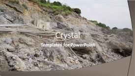  Presentation with hot spring - PPT theme with huangxi-hot-spring-recreation-area background and a gray colored foreground