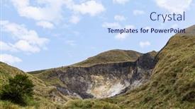  Presentation with hot spring - Presentation featuring huangxi-hot-spring-recreation-area background and a sky blue colored foreground