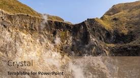  Presentation with hot spring - Presentation consisting of huangxi-hot-spring-recreation-area background and a coral colored foreground