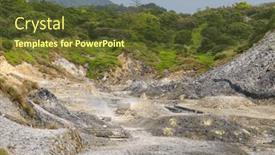  Presentation with hot spring - PPT layouts featuring huangxi-hot-spring-recreation-area background and a tawny brown colored foreground