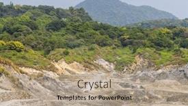  Presentation with hot spring - Slide deck consisting of huangxi-hot-spring-recreation-area background and a coral colored foreground