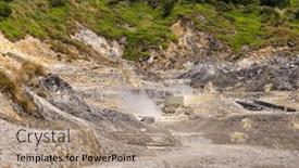  Presentation with hot spring - Presentation theme consisting of huangxi-hot-spring-recreation-area background and a  colored foreground