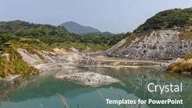  Presentation with recreation - Presentation design consisting of huangxi-hot-spring-recreation-area background and a gray colored foreground