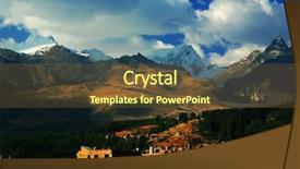  Presentation with city - Presentation theme enhanced with huaraz-city-in-cordiliera-blanca background and a tawny brown colored foreground