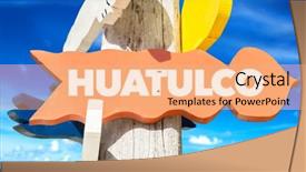  Presentation with welcome - Theme consisting of oaxaca - huatulco welcome sign with beach background and a coral colored foreground