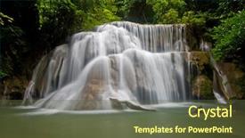  Presentation with paradise - Presentation theme enhanced with huay mae khamin-paradise waterfall located in deep forest of thailand background and a tawny brown colored foreground