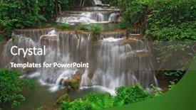  Presentation with tropical forest - Cool new presentation with huay mae khamin waterfall forth level paradise waterfall in tropical rain forest of thailand backdrop and a gray colored foreground