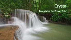  Presentation with tropical forest - Audience pleasing slides consisting of huay mae khamin waterfall third level paradise waterfall in tropical rain forest of thailand backdrop and a tawny brown colored foreground