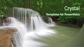  Presentation with third - Colorful PPT layouts enhanced with huay mae khamin waterfall third level paradise waterfall in tropical rain forest of thailand backdrop and a tawny brown colored foreground