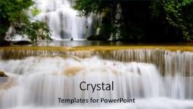  Presentation with waterfall - PPT layouts consisting of huay mae khamin waterfall in west of thailand background and a lemonade colored foreground