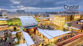  Presentation with city japan - Beautiful PPT theme featuring hub - kanazawa japan downtown city skyline backdrop and a teal colored foreground