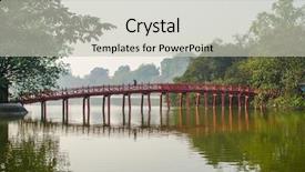  Presentation with vietnam hanoi - Slides enhanced with huc bridge hanoi vietnam background and a light gray colored foreground