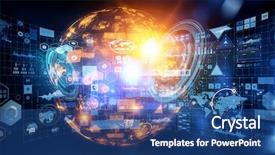  Presentation with hud - Presentation design enhanced with hud - innovative technology background background and a ocean colored foreground