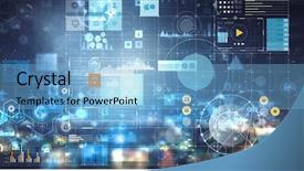  Presentation with hud - Presentation design enhanced with hud - innovative technology background background and a light blue colored foreground