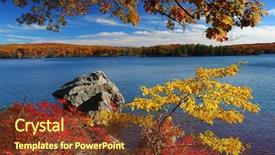  Presentation with odontology colorful 3d view - Audience pleasing theme consisting of hudson - autumn mountain with lake view backdrop and a tawny brown colored foreground