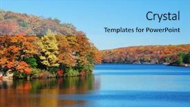  Presentation with colorful odontology 3d view for ted bundy - Beautiful theme featuring hudson - autumn mountain with lake view backdrop and a light blue colored foreground