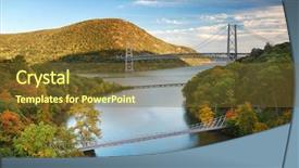  Presentation with river valley - Amazing PPT theme having hudson river valley in autumn backdrop and a tawny brown colored foreground