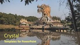  Presentation with dragon - Slide deck with hue-vietnam-january-23-2020 background and a tawny brown colored foreground