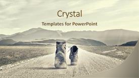  Presentation with boot camp boots - Cool new presentation theme with huellas - pair of hikers boots walking backdrop and a cream colored foreground