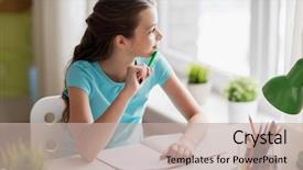  Presentation with children education - Theme enhanced with huellas - people children education and learning background and a mint green colored foreground