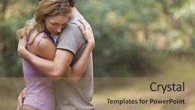  Presentation with trail - Cool new PPT theme with hug - side view of a couple backdrop and a coral colored foreground