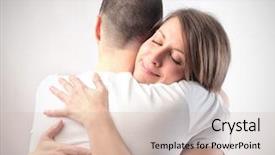  Presentation with hug - Cool new PPT layouts with hug - smiling woman hugging her husband backdrop and a  colored foreground