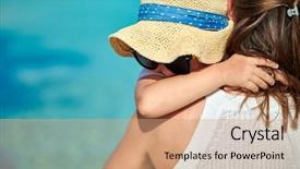  Presentation with evaluation of 5 years old boy - Presentation theme with hug his mother summer family background and a coral colored foreground