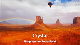  Presentation with navajo - Beautiful slide deck featuring picturesque rainbow crosses some rock backdrop and a crimson colored foreground