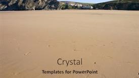  Presentation with tide - Presentation theme featuring huge-beach-at-low-tide background and a coral colored foreground