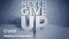  Presentation with blue business - Presentation featuring huge block letters saying never background and a seafoam green colored foreground