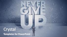  Presentation with stressed - PPT layouts consisting of huge block letters saying never background and a seafoam green colored foreground