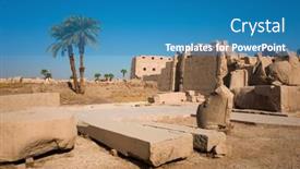  Presentation with karnak - Presentation featuring huge-blocks-carved-from-stone background and a teal colored foreground