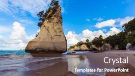  Presentation with beach rocks - Cool new slide set with huge-boulders-and-picturesque-rocks backdrop and a tawny brown colored foreground