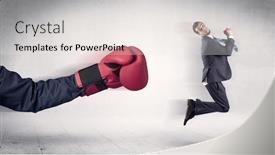  Presentation with boxing - Beautiful theme featuring huge-boxing-gloves-punches-innocent backdrop and a white colored foreground