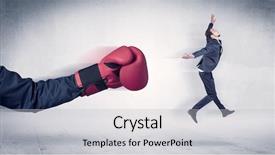  Presentation with pink boxing gloves - PPT theme with huge boxing gloves punches innocent background and a  colored foreground