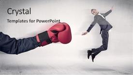  Presentation with boxing - Cool new theme with huge boxing gloves punches innocent backdrop and a  colored foreground