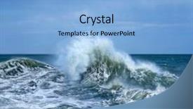  Presentation with wave - Presentation design with huge breaking stormy wave big background and a light blue colored foreground