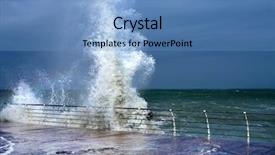  Presentation with rainbow wave - Cool new slide deck with huge breaking stormy wave big backdrop and a  colored foreground