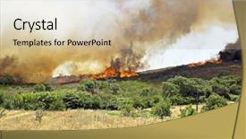  Presentation with bush fire - Audience pleasing presentation design consisting of huge bush fire backdrop and a coral colored foreground