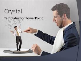 Huge Businessman Starting To Eat PPT template 45 | CrystalGraphics